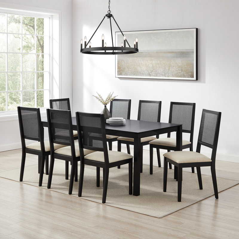 Boutault Stirling Dining Table Set, 9 Pieces: Table, 8 Chairs