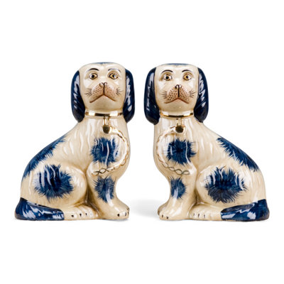 Staffordshire Dogs Blue Pair