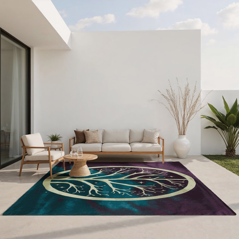 Mystic Ferns Indoor And Outdoor Area Rug, Rectangle 1'6" x 2'6"