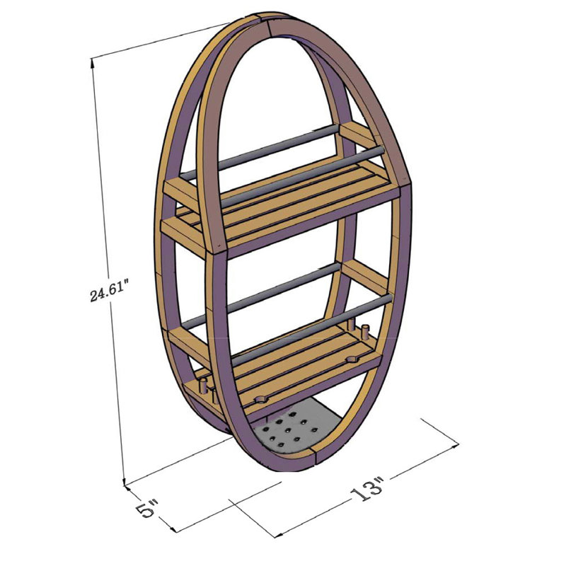 Teak and Stainless Steel Shower Caddy