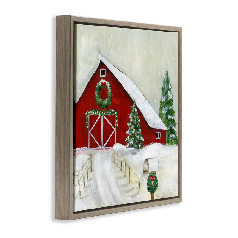 Winter Winter Scenic, estampe numérique par Janet Tava, Cadre flottant orme Montalcino, H 25 po x l 25 po