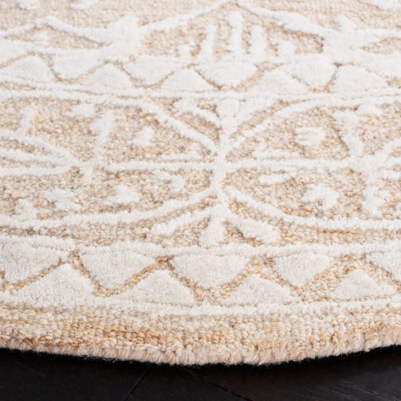 Pezanetti Hand Tufted Wool And Cotton With Latex Geometric Rug, Rectangle 3' x 5'