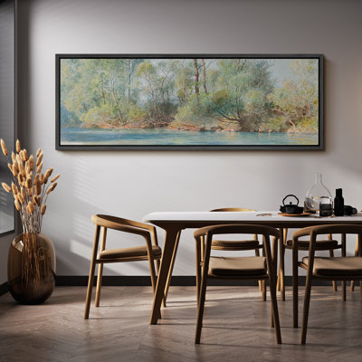 «Tranquil River Through Autumn Trees», reproduction d'art sur toile