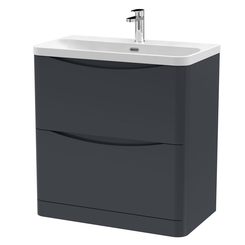 Lunar Bathroom Vanity, Soft Black, 80.7 cm W