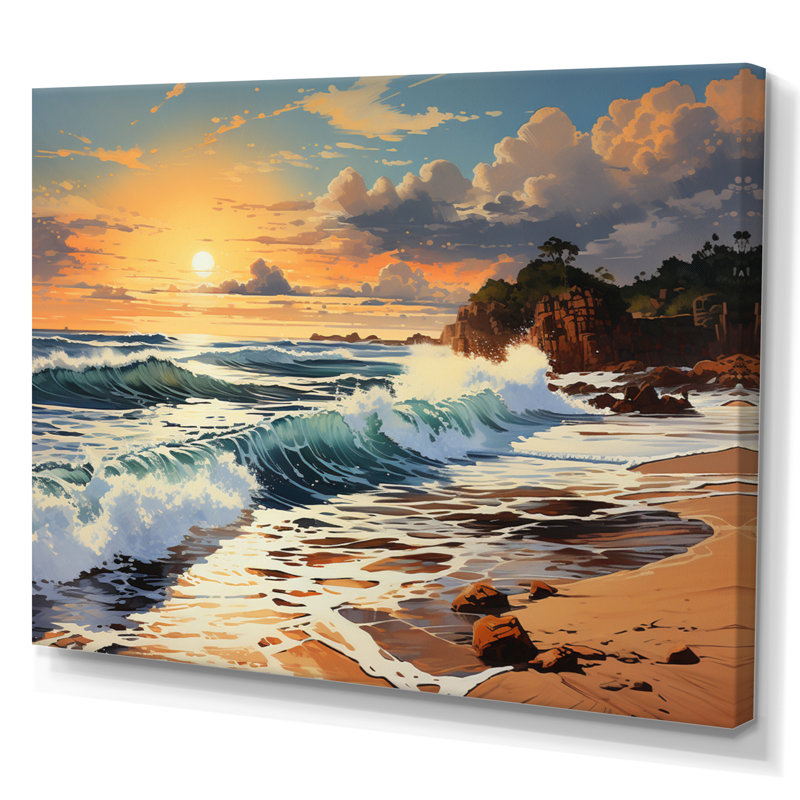 Photo de plage Sables dorés XVII - Nautique et plage, art mural sur toile, 30" H x 40" W, Toile tendue