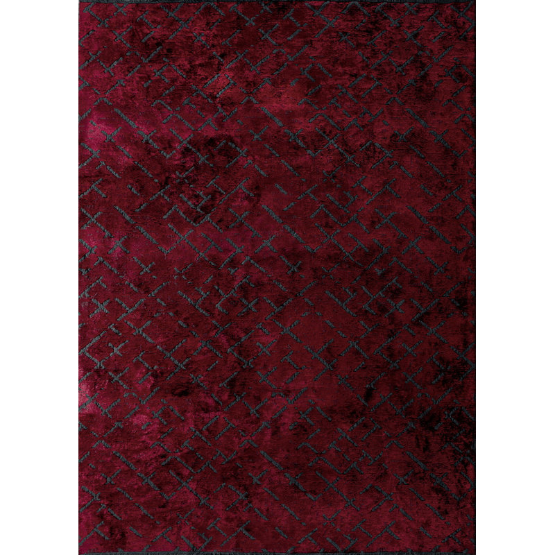 Tapis gris argenté / bleu marine Rapture, Rectangle 7 pi 10 po x 9 pi 10 po