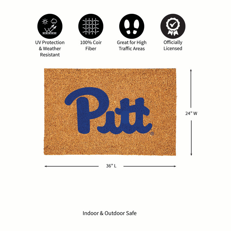 Grand tapis couleur coco de l'Université de Pittsburgh, 36 po x 24 po