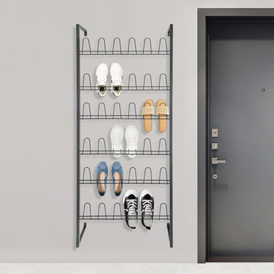 Range-chaussures mural à 6 niveaux - peut contenir 18 paires de chaussures (l 27,56 po x H 70,87 po x P 7,09 po)