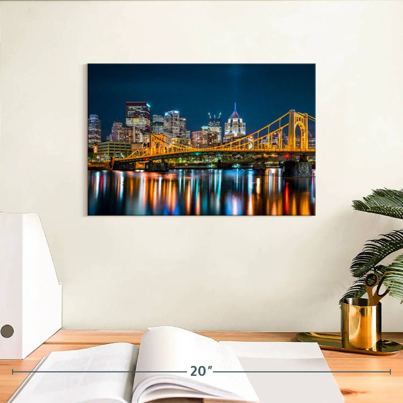 Lilie Rachel Carson Bridge At Night, 8" H x 12" W