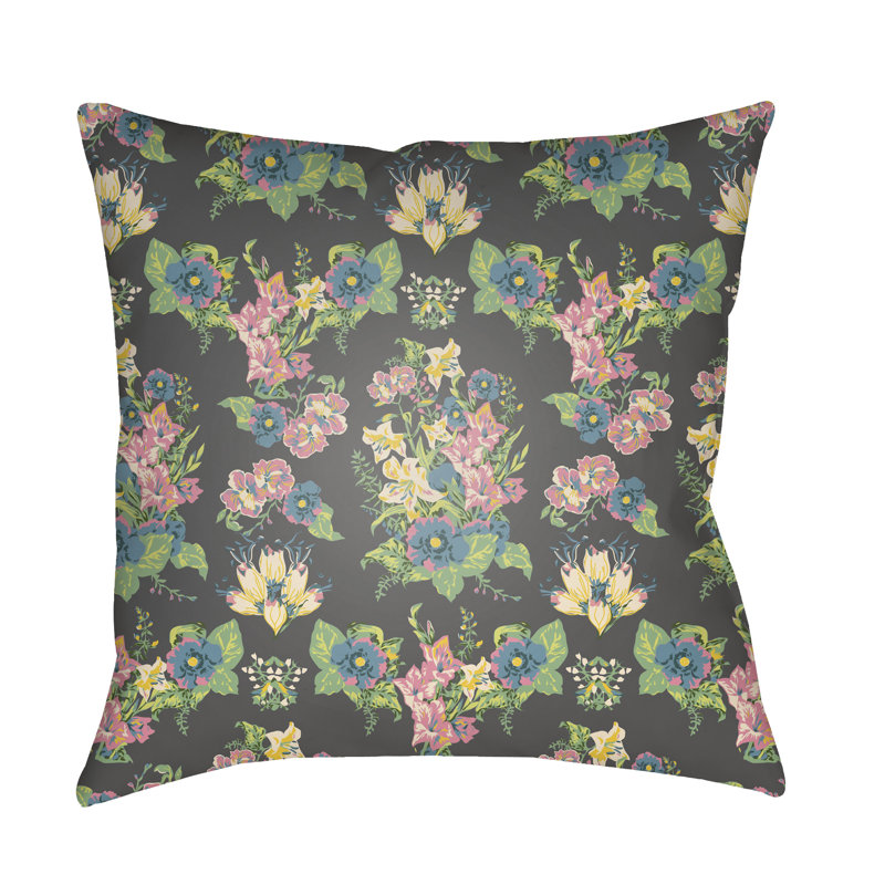 Lolita Lola Floral Outdoor Throw Pillow, Navy, 26" H x 26" W x 5" D