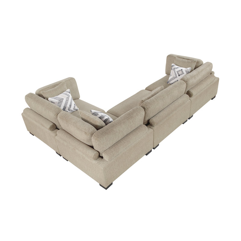 Grand canapé modulaire Contemporary, H 34,5 po x l 135 po x P 90 po