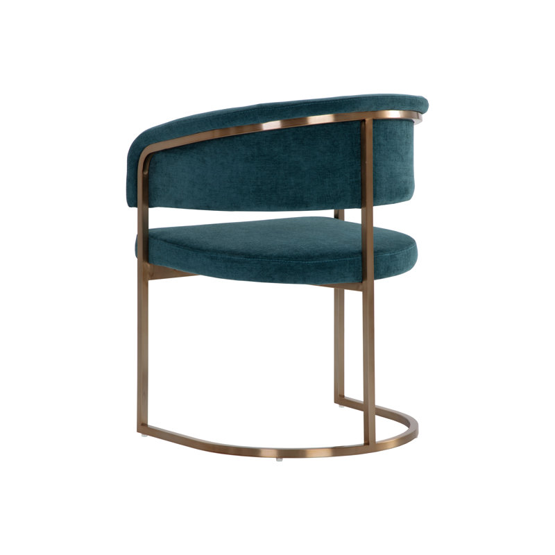 Marris Upholstered Arm Chair, Blue, Gold
