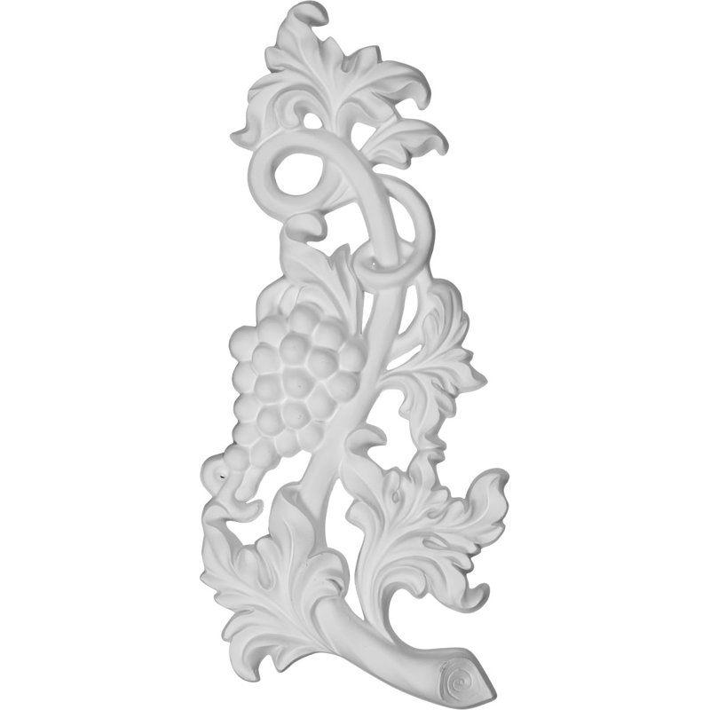 Grape And Leaf 12.5'' H x 5.25'' W x 1'' D Urethane Onlay Scroll