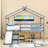 Aluino Twin Wooden Low Loft Bed With Slide And Safety Guardrails-1213505585