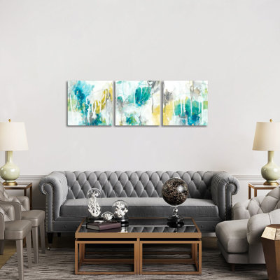 Aquatic Atmosphere Triptych - ensemble d'art mural sur toile - Toile tendue (ensemble de 3)
