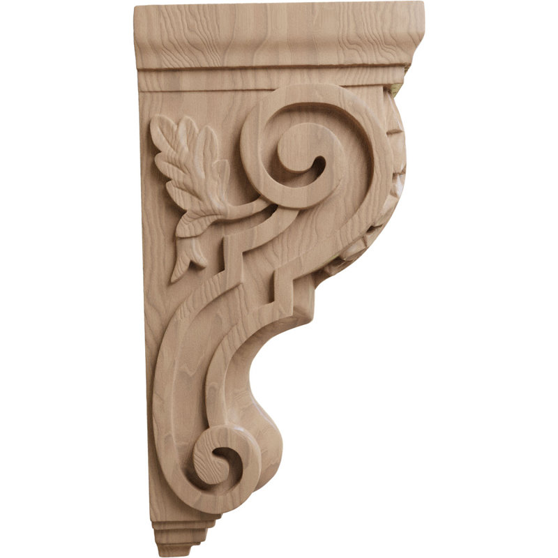 Large Traditional Acanthus Corbel, Mahogany