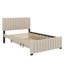 Lit plateforme double en velours avec tiroir gigogne coulissant simple-1875682006