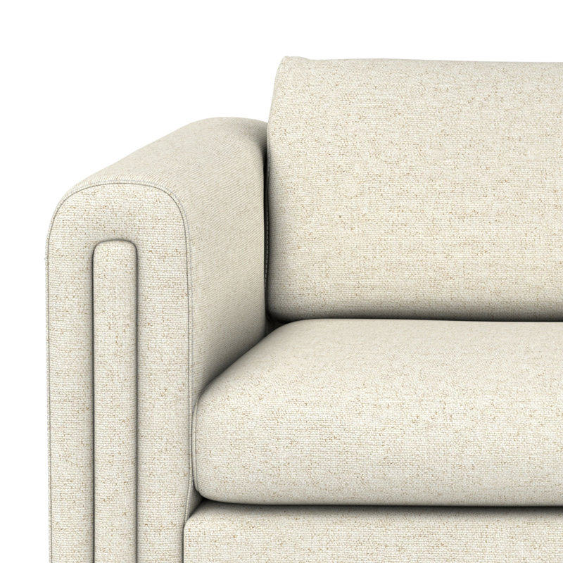 Jones Tightly Woven Performance Fabric Contemporary Sofa For Living Room, Ivory, 61" W