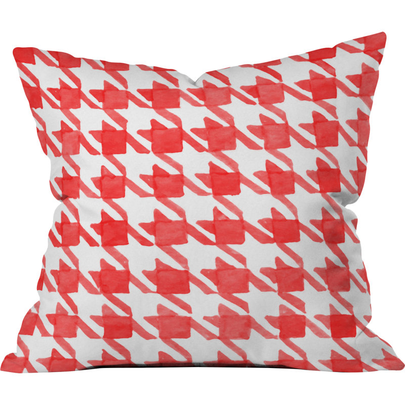 Social Proper Candy Houndstooth Throw Pillow, 26" x 26"