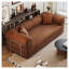 Canapé à compression de 78,8 po, canapé-lit convertible au sol avec accoudoirs avec dossier coussiné, canapé-lit futon confortable, canapé modulaire sans dossier Loveseat, tissu velours côtelé, pour le salon, la chambre à coucher, brun-1700759430