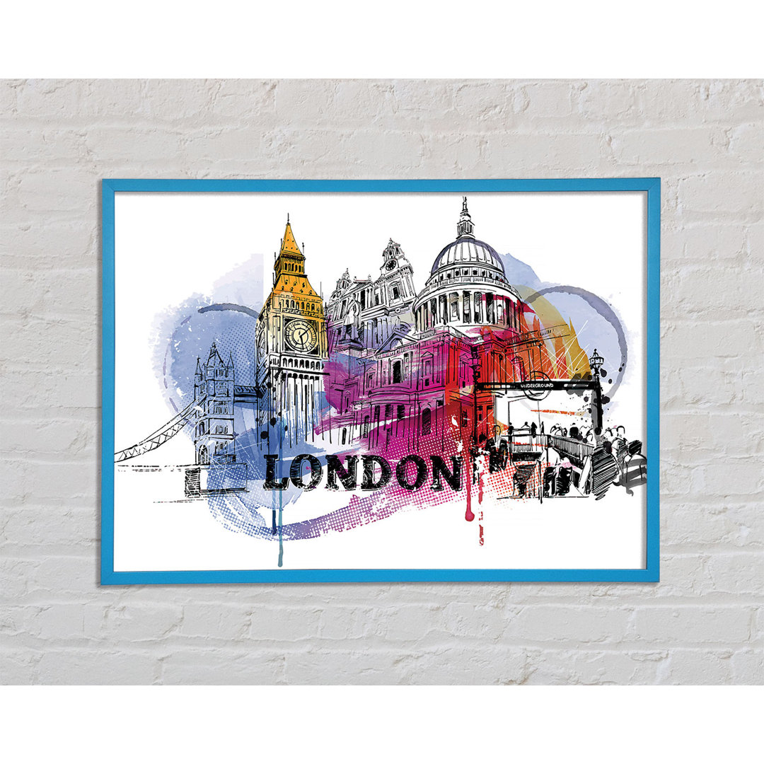 London Iconic Places - Einzelne Bilderrahmen Kunstdrucke