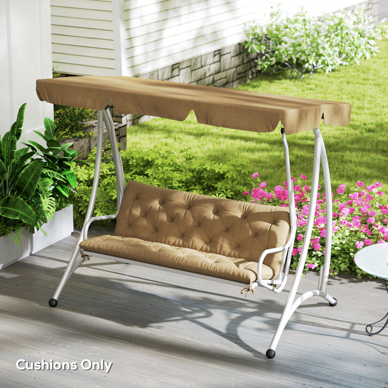 Outsunny Bench Pad Garden Swing Chair Cushion, 150cm W x 98cm D , Khaki