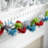 60" Christmas Blue Green Red Link Garland, Multicolor