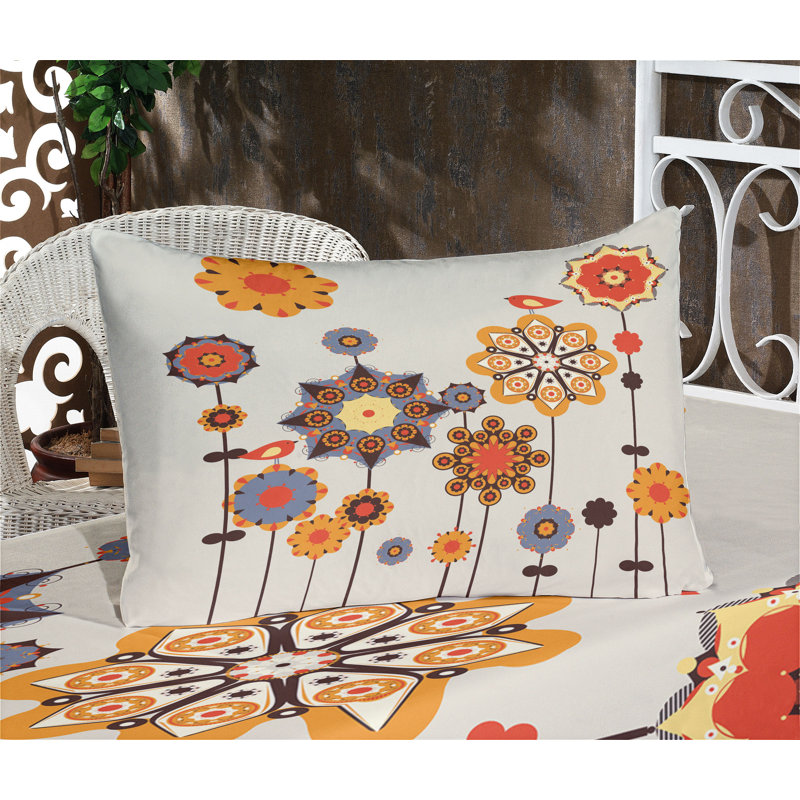 Drap-housse et coussin décoratif Ambesonne, Ensemble de draps pour très grand lit californien