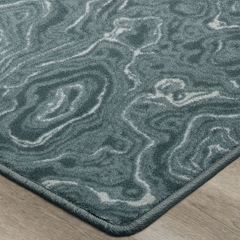 Tapis bleu sarcelle Imagine, Rectangle 7 pi 8 po x 10 pi 9 po