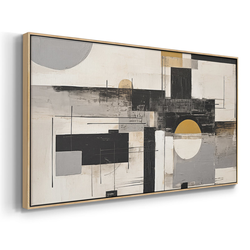 Abstrait, série CCXCIV, toile tendue avec châssis, prête à être accrochée, H 25 po x l 49 po, Naturel