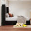 Lit de rangement relevable hydraulique Leesburg King, lit à oreilles tapissier avec tête de lit capitonnée Channel, noir-1340483677-1340483651