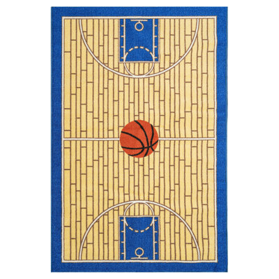 Tapis bleu pour salle de bain Furnish My Place Nieman 695 Basketball Kid | Salle de jeux et de la maternelle | Terrain de basketball | Décoration moderne | Bleu