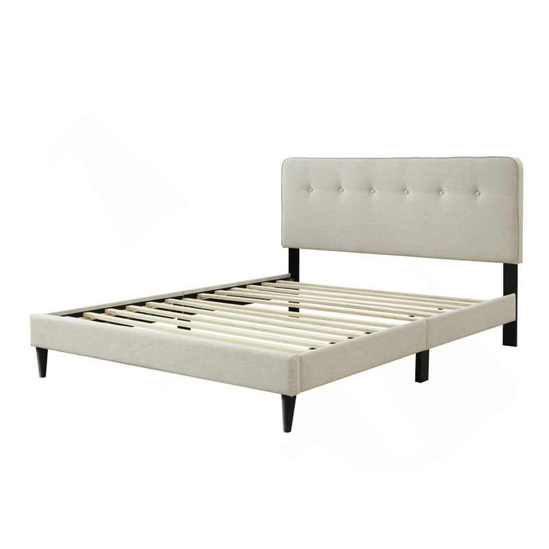 Queen Sized Upholstered Bed In A Box W/ Usb