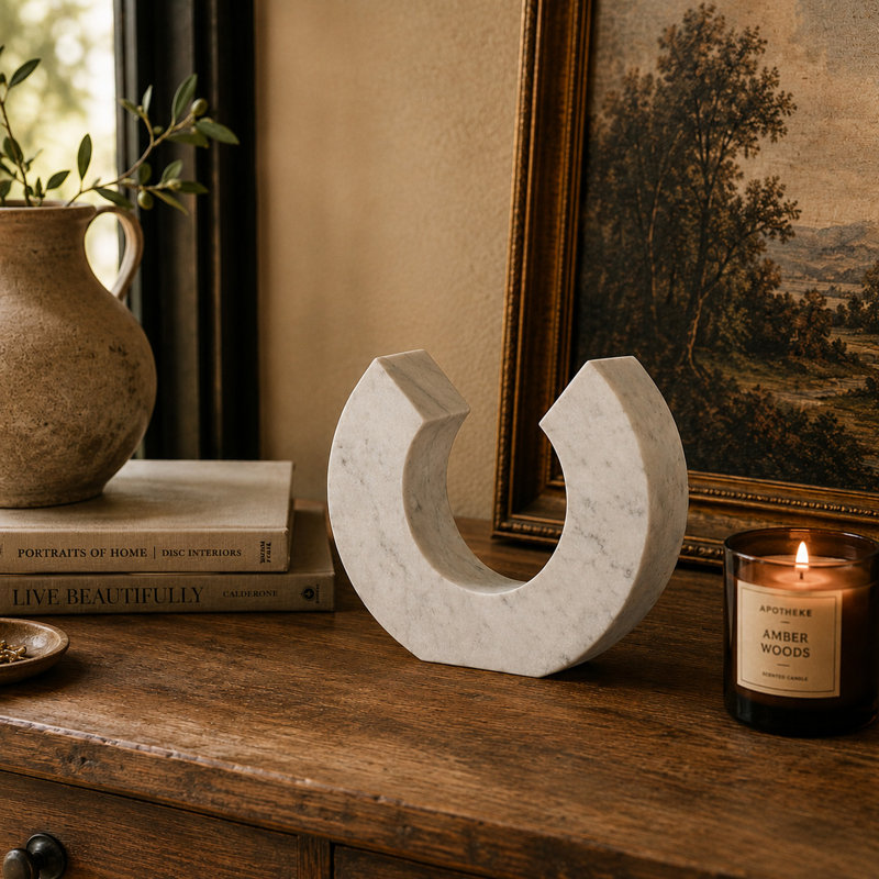 Sculpture en marbre Cole and Grey, Blanc
