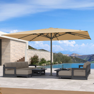 Parasol de table semi-automatique pour l'extérieur