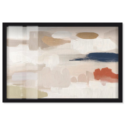 Shape of a Calm Day III, art mural abstrait Shadowbox par Art Remedy, cadre noir, 55 x 37