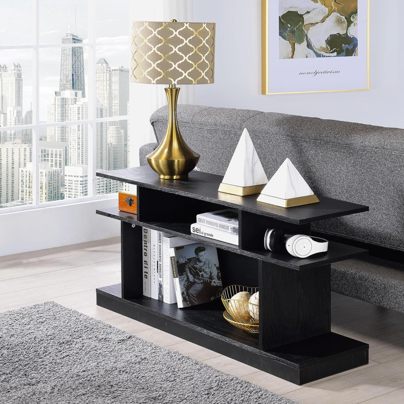 Sollix Black Finish Accent Table