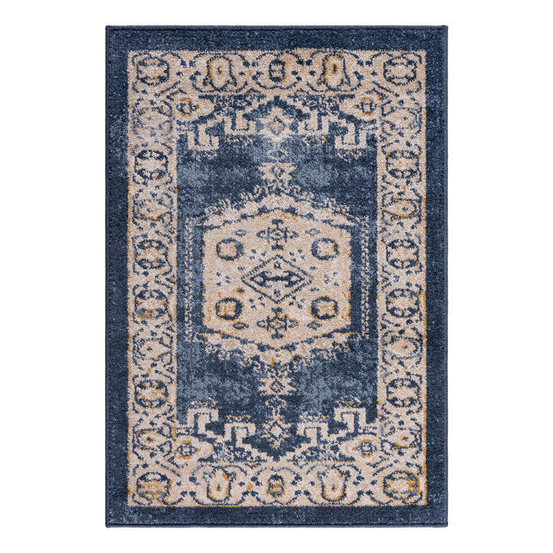 Vern Oriental Area Rug, Rectangle 5' x 8', Blue