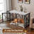 48 Inch Heavy Duty Wooden Dog Crate Furniture for XLarge Dogs - Double-Door Kennel with Modern End Table Design-858359769