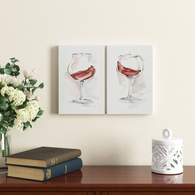 " Wine Glass Study III " 2 - Pieces Painting Print
