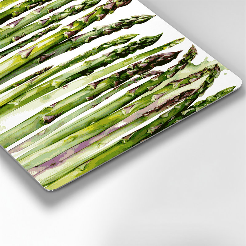 Art mural en métal légumes vert asperge, H 16 po x l 20 po