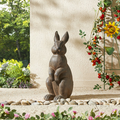Zachary 22.75"H MGO Standing Rabbit Garden Statue