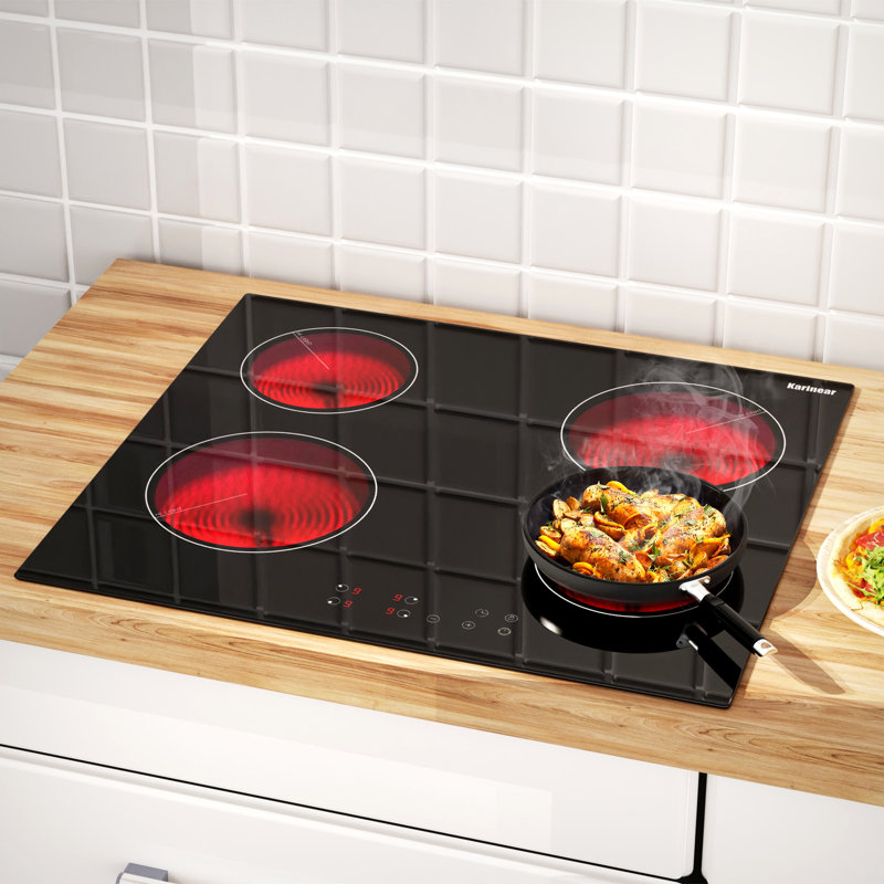 Karinear 24" Black Electric 4 Burner Cooktop