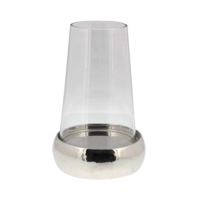 Acier inoxydable et verre ouragan, H 9 po x l 6 po x P 6 po