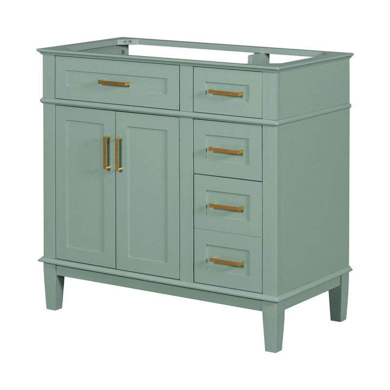 [Cabinet seulement] Meuble-lavabo moderne (lavabo non inclus), Vert