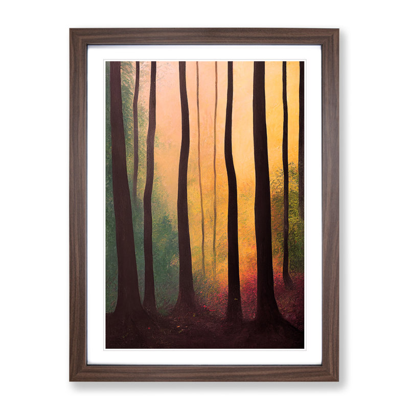 Autumnal Forest No.1 - Single Picture Frame Print, 64cm H x 46cm W x 2cm D, Walnut Framed