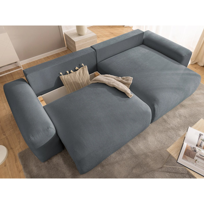Puffy 4 Seater Corner Sofa with Storage, Right-Hand Facing, Dark Grey