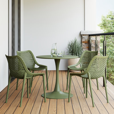 Ensemble repas d'extérieur rond