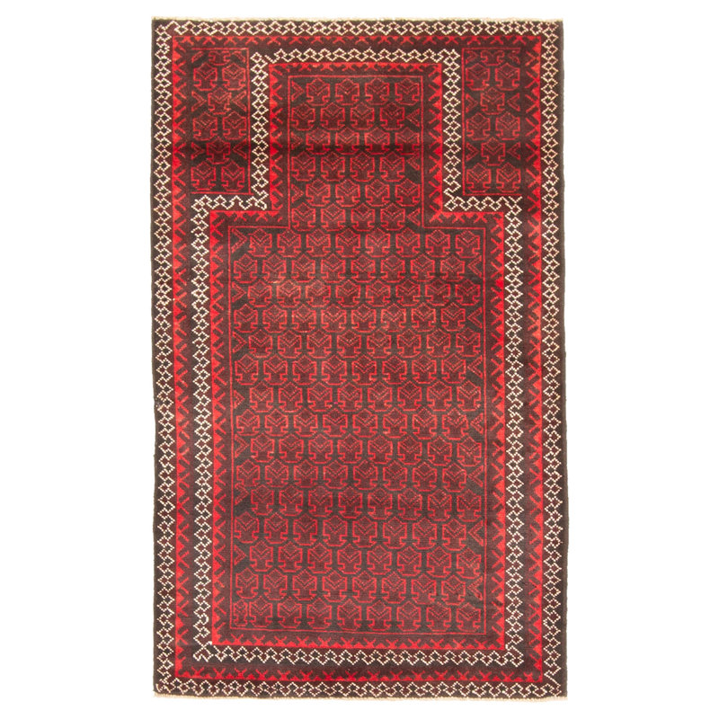 Tapis noir Teimani 2 pi 10 po x 4 pi 9 po