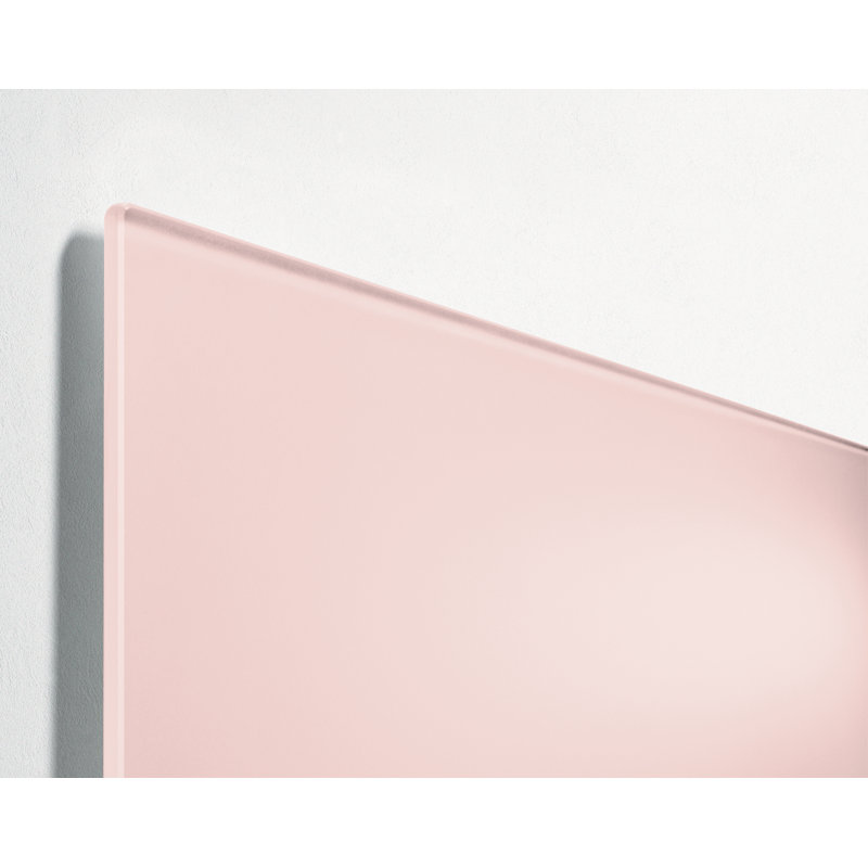Artverum Wall Mounted Magnetic Glass Board 40cm H x 60cm W, Rose